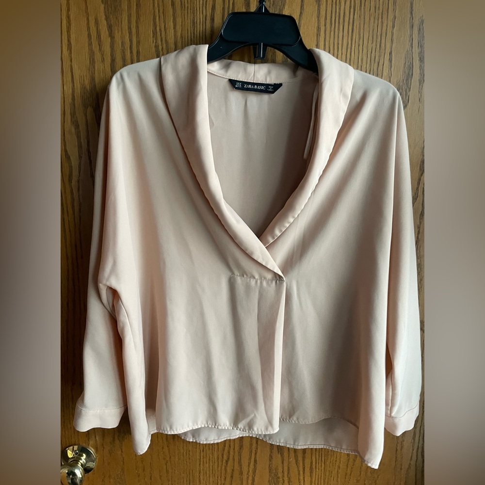 Zara Blush Collared Blouse